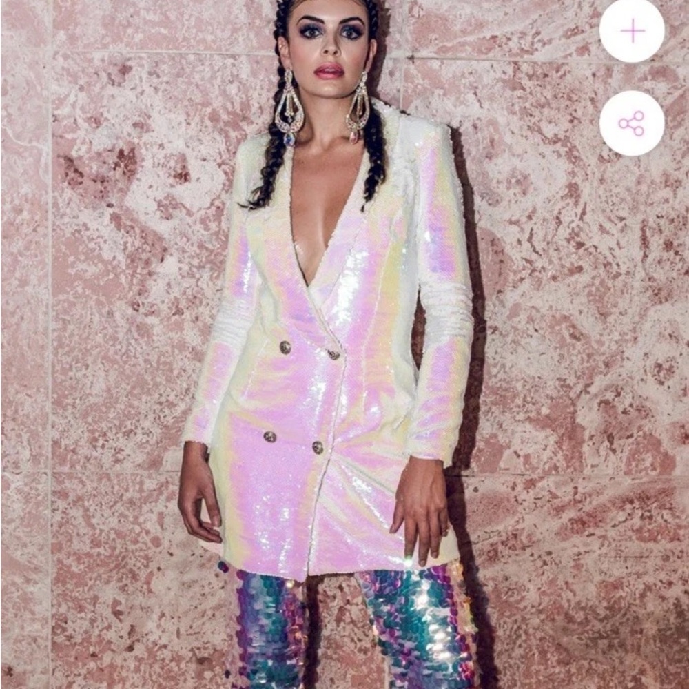 Blithe The Unicorn Blazer Dress Full Sequin Medium Moonchild Blazer Bridal Party